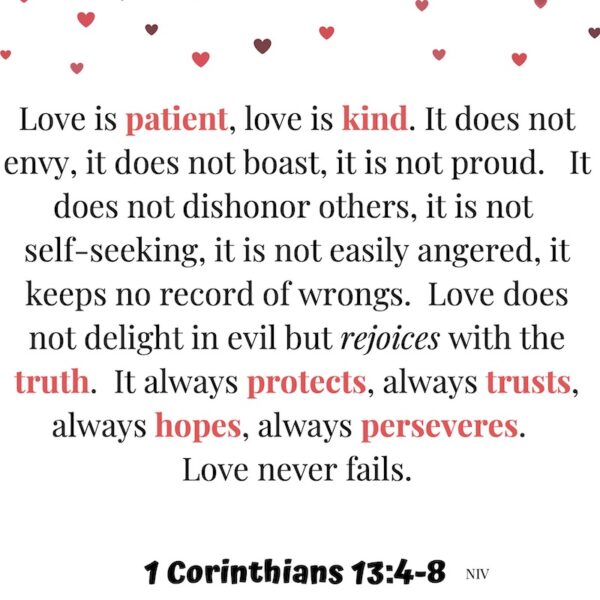 1 Corinthians 13:4-8 (LOVE) - FREE PRINTOUT