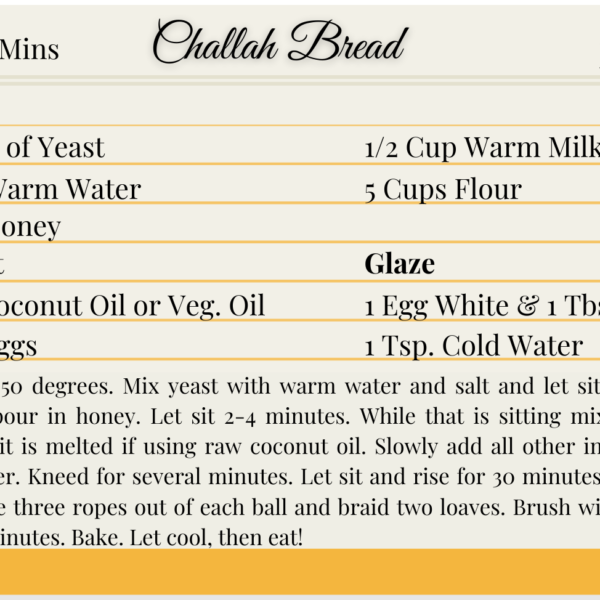 Challah Bread Recipe (from the Jewish Fall Festivals Book) - FREE PRINTOUT