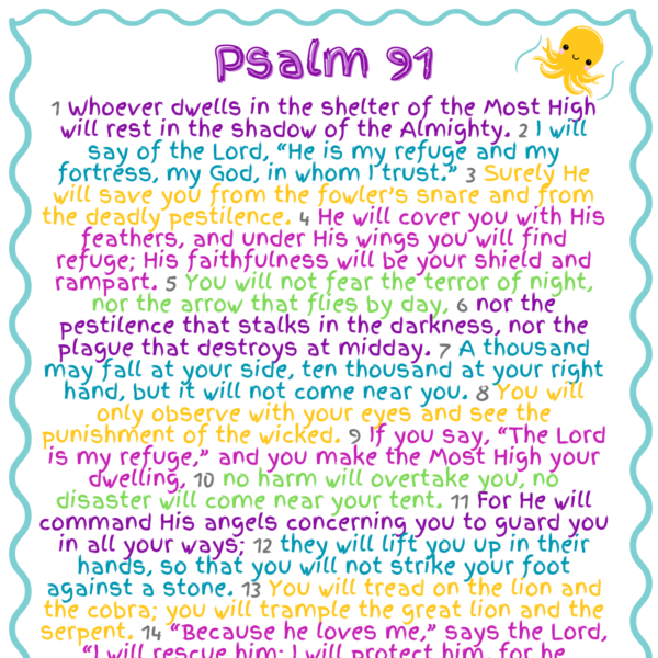 Psalm 91 for Kids - FREE PRINTOUT