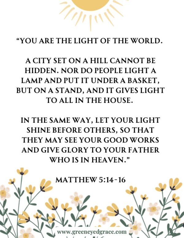 Matthew 5 - Light of the World - FREE PRINTABLE