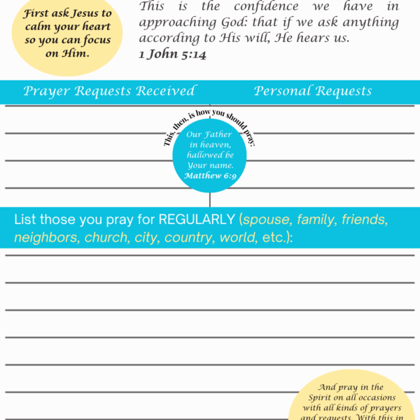 Nightly Prayer List - FREE PRINTABLE