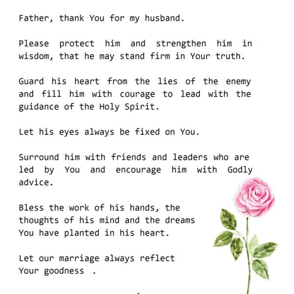 A Prayer for Husbands - FREE PRINTABLE