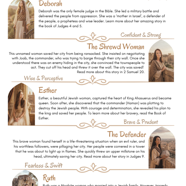 5 Fearless Women of the Old Testament - FREE PRINTABLE