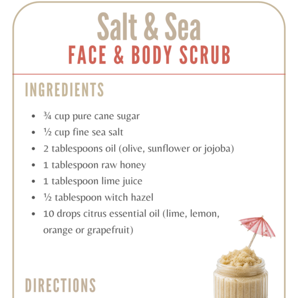 SALT & SEA - FACE & BODY SCRUB - FREE PRINTABLE