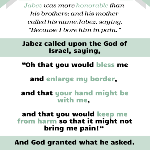 Prayer of JABEZ - FREE Printable