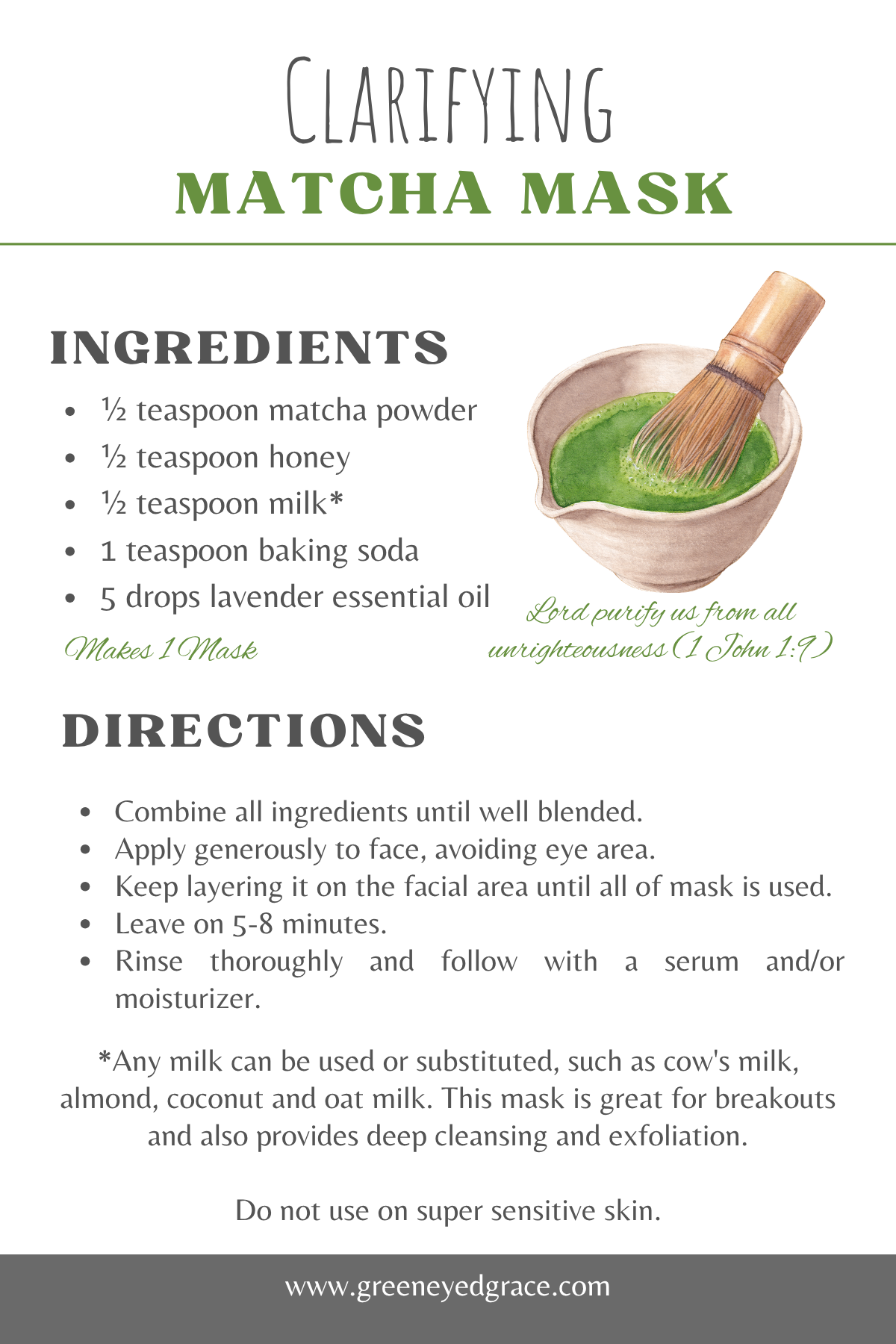 Clarifying MATCHA Mask - FREE PRINTABLE - Image 2